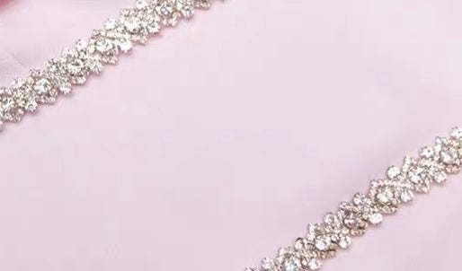 Light Pink Crystal Maxi Dress