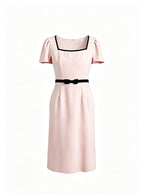 Rose Noir Bow Midi Dress