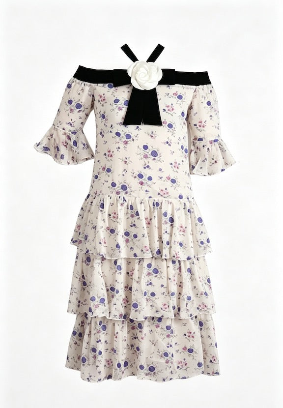 Violette Garden Tiered Midi Dress