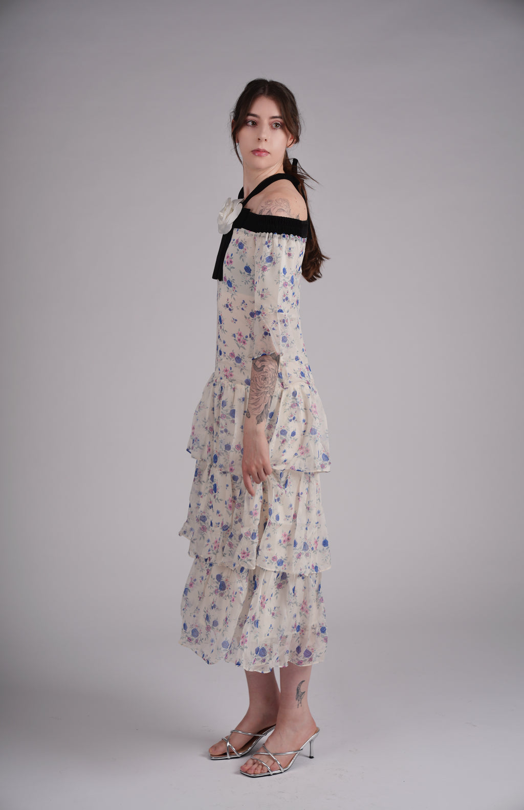 Violette Garden Tiered Midi Dress