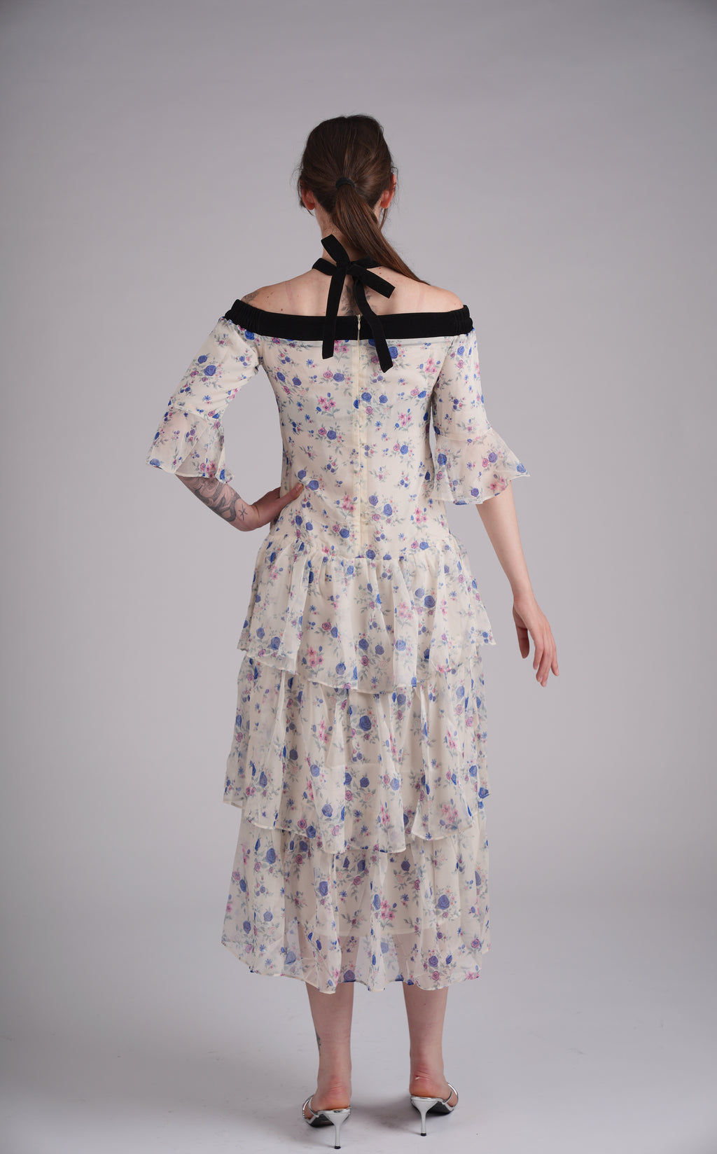 Violette Garden Tiered Midi Dress