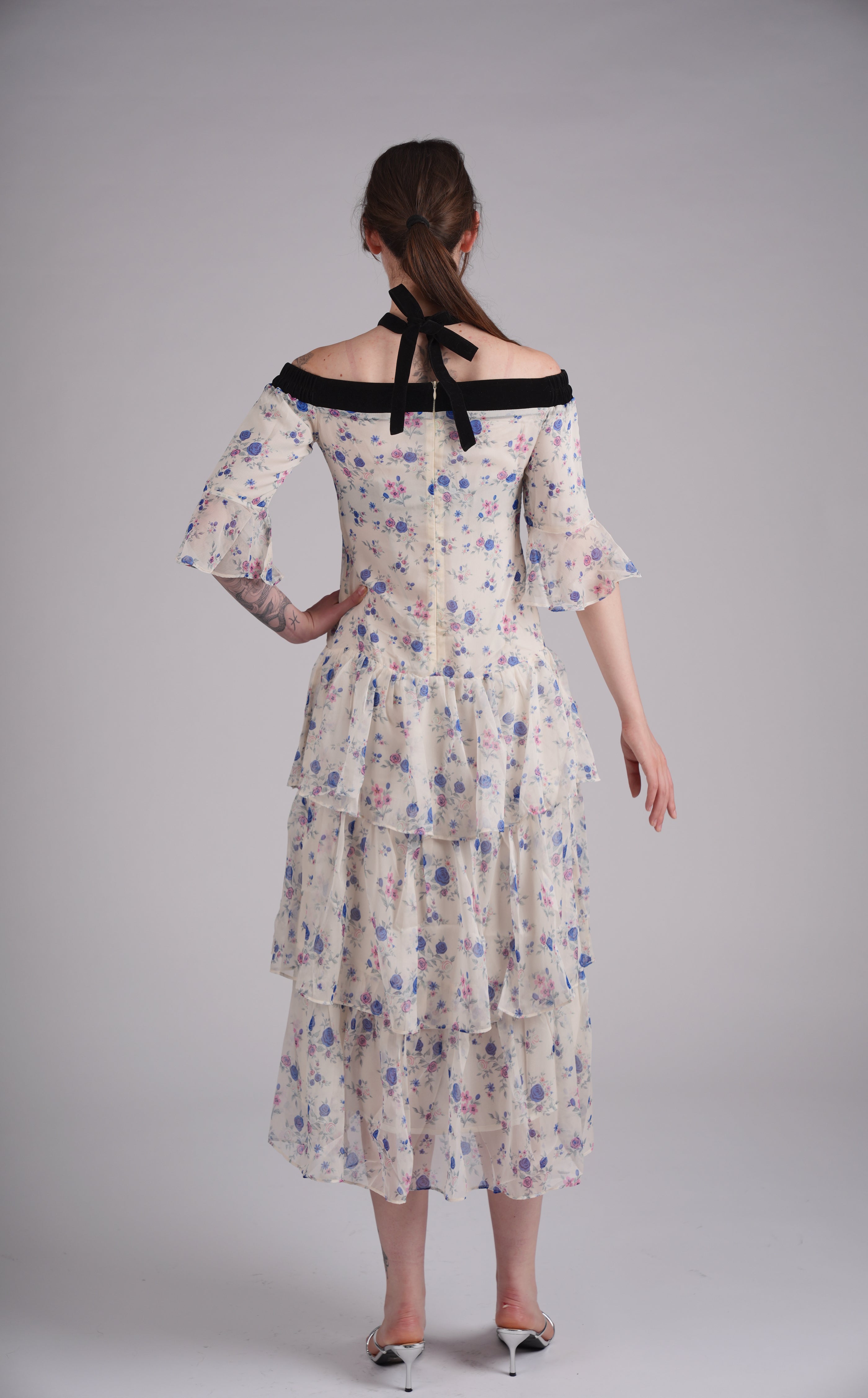 Violette Garden Tiered Midi Dress