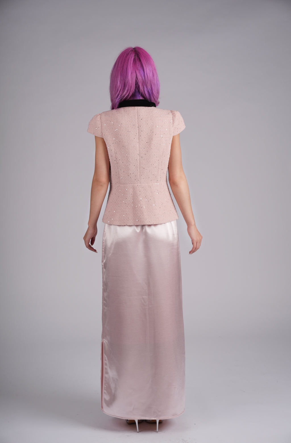 Blush Velvet Collar Set