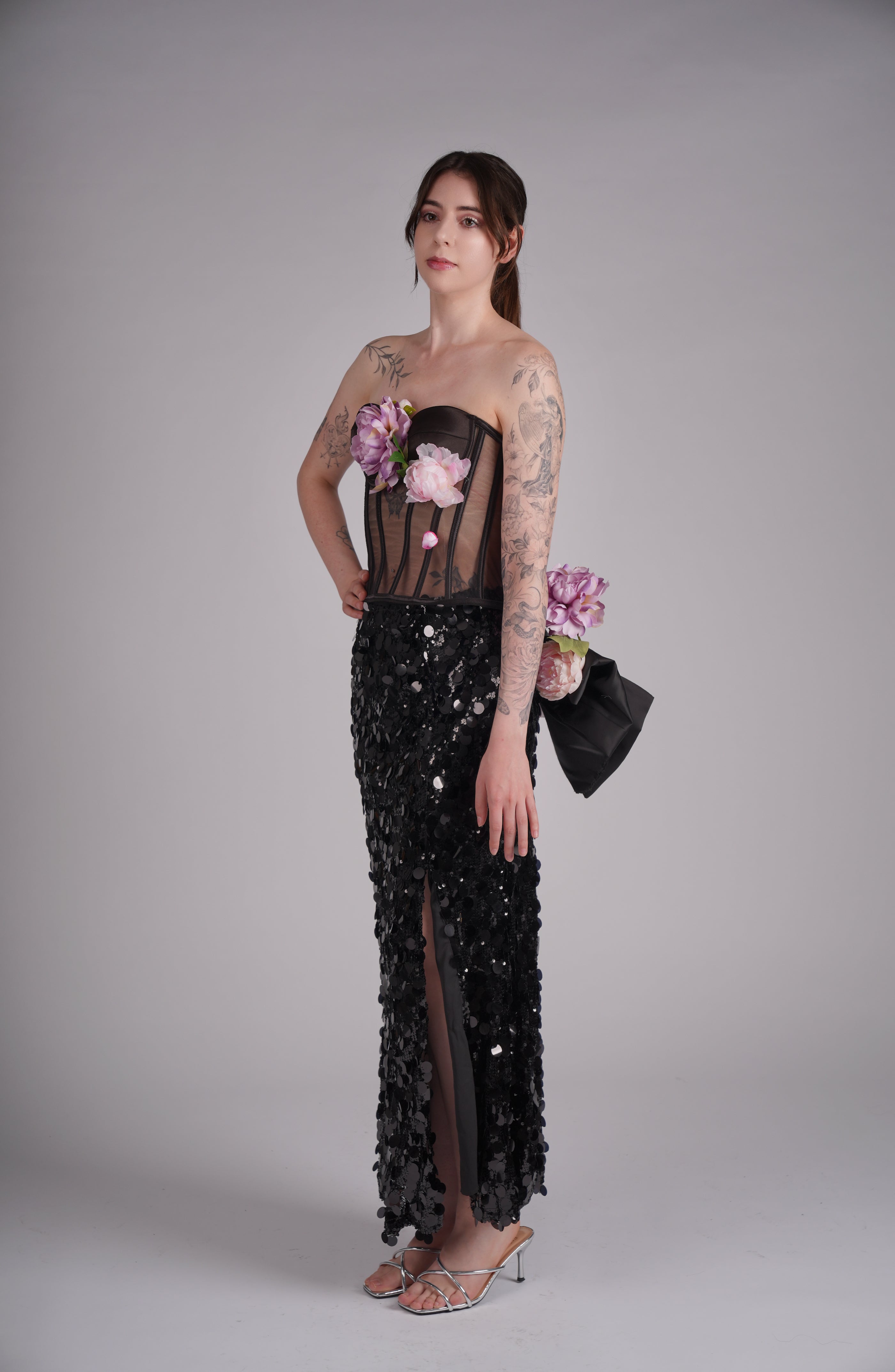 [PRE-ORDER] Nocturne Fleur Corset Sequin Gown