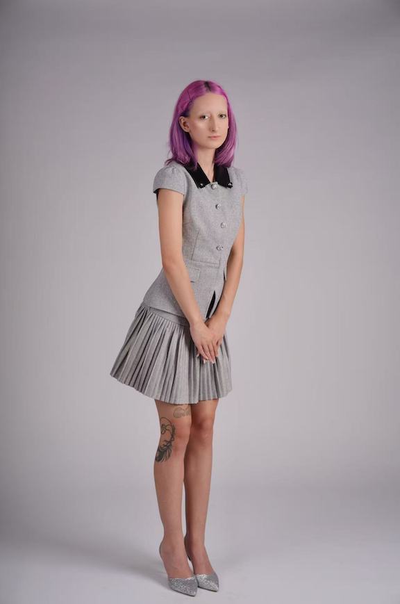 Lune Argent Pleated Mini Skirt Set