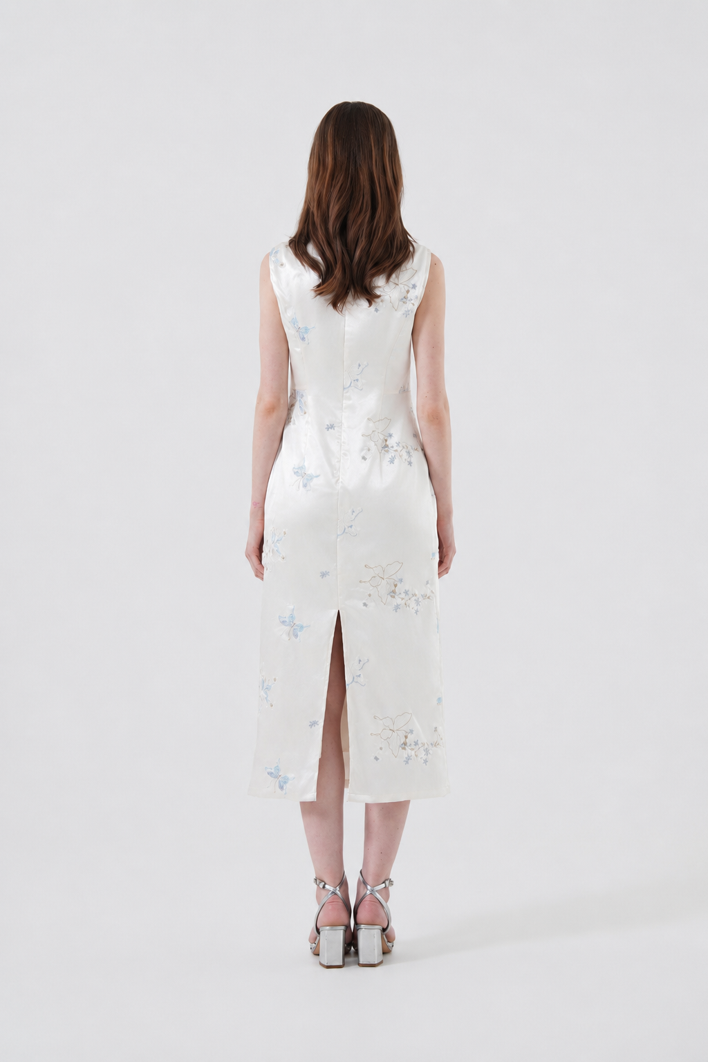 Ivory Butterfly Bloom Midi Dress
