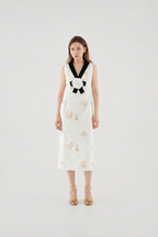 Rosé Lumière Floral Midi Dress