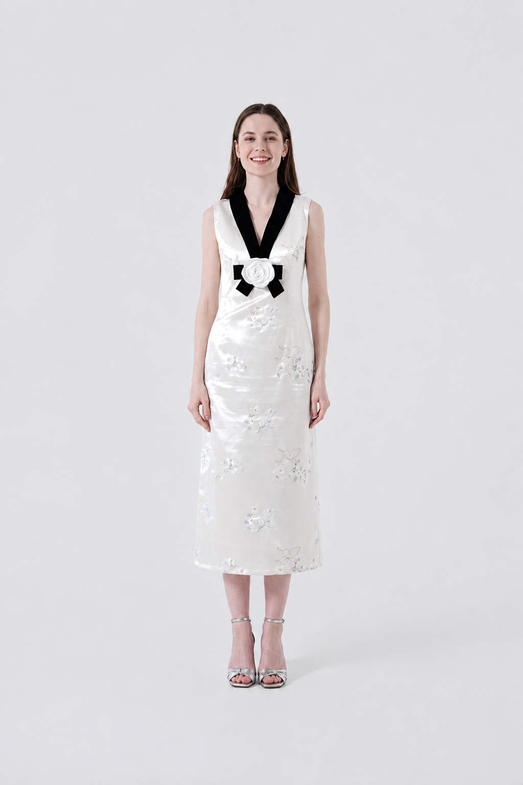Ivory Butterfly Bloom Midi Dress
