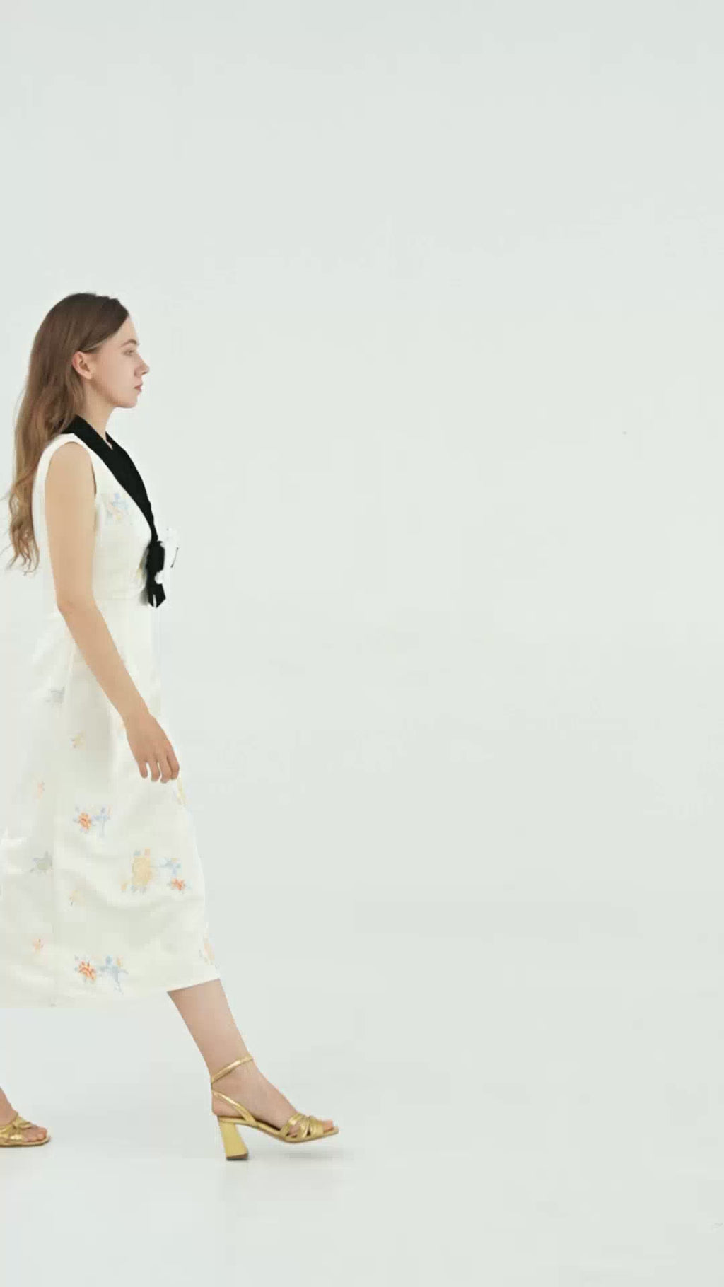 Rosé Lumière Floral Midi Dress