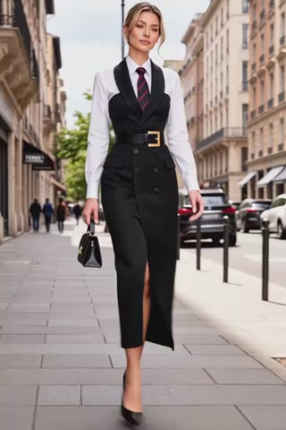 The Day-to-Night Tuxedo black Dress- Pre-order
